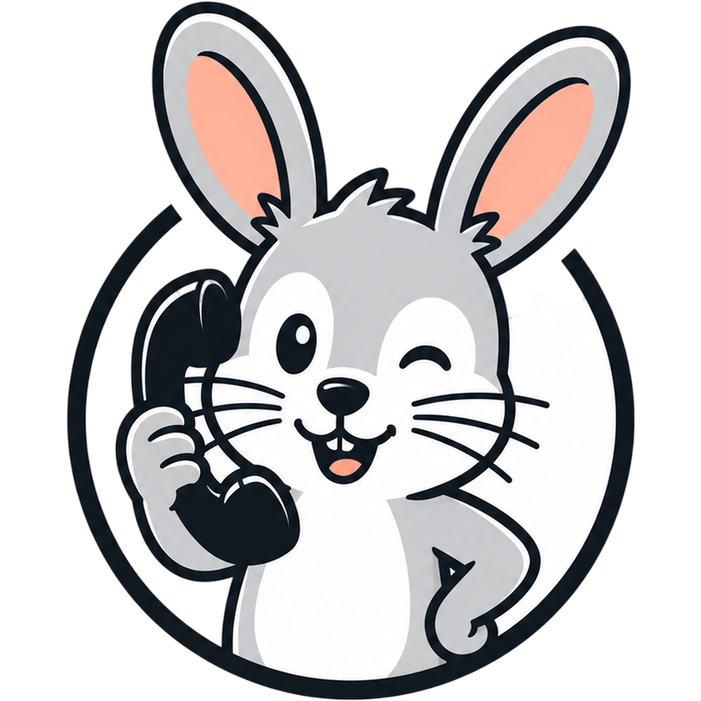telehase Logo – Hase mit Telefonhörer
